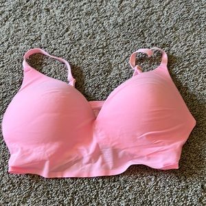 Pink bra: over head to put on. New.